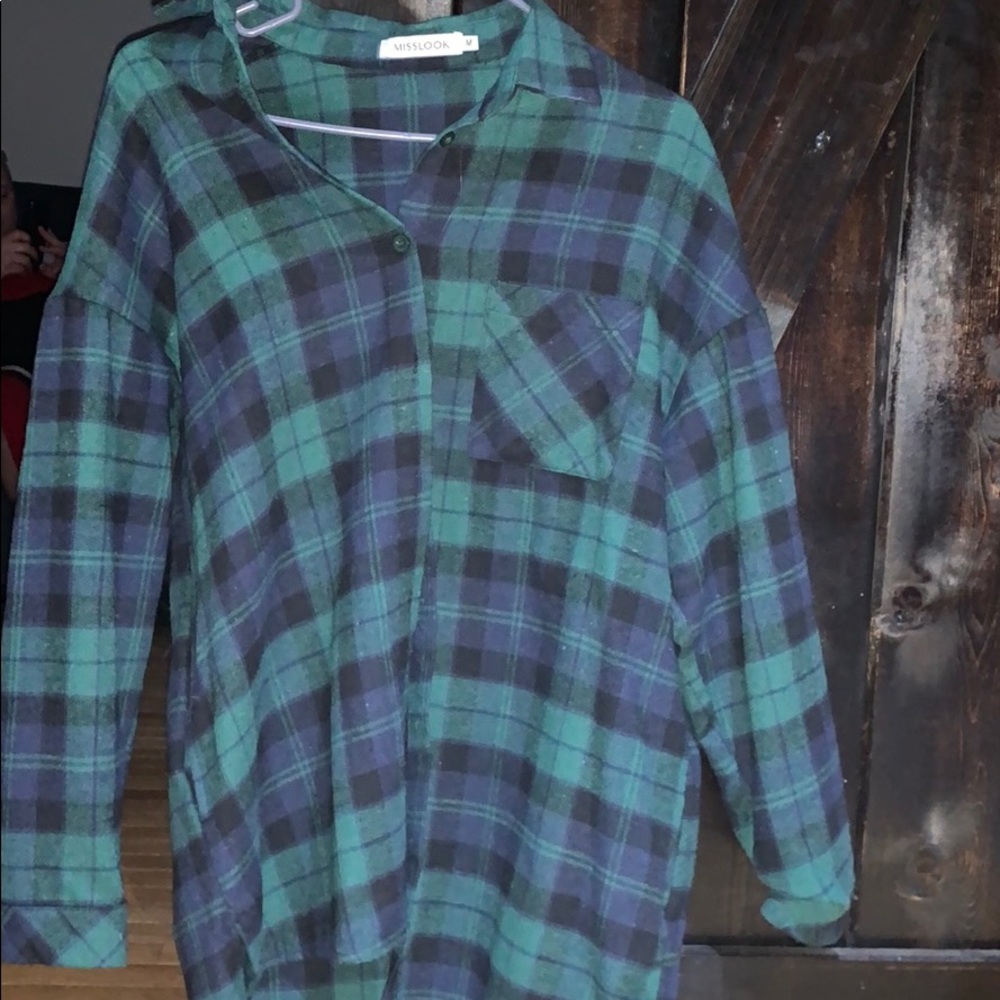 Green and blue flannel